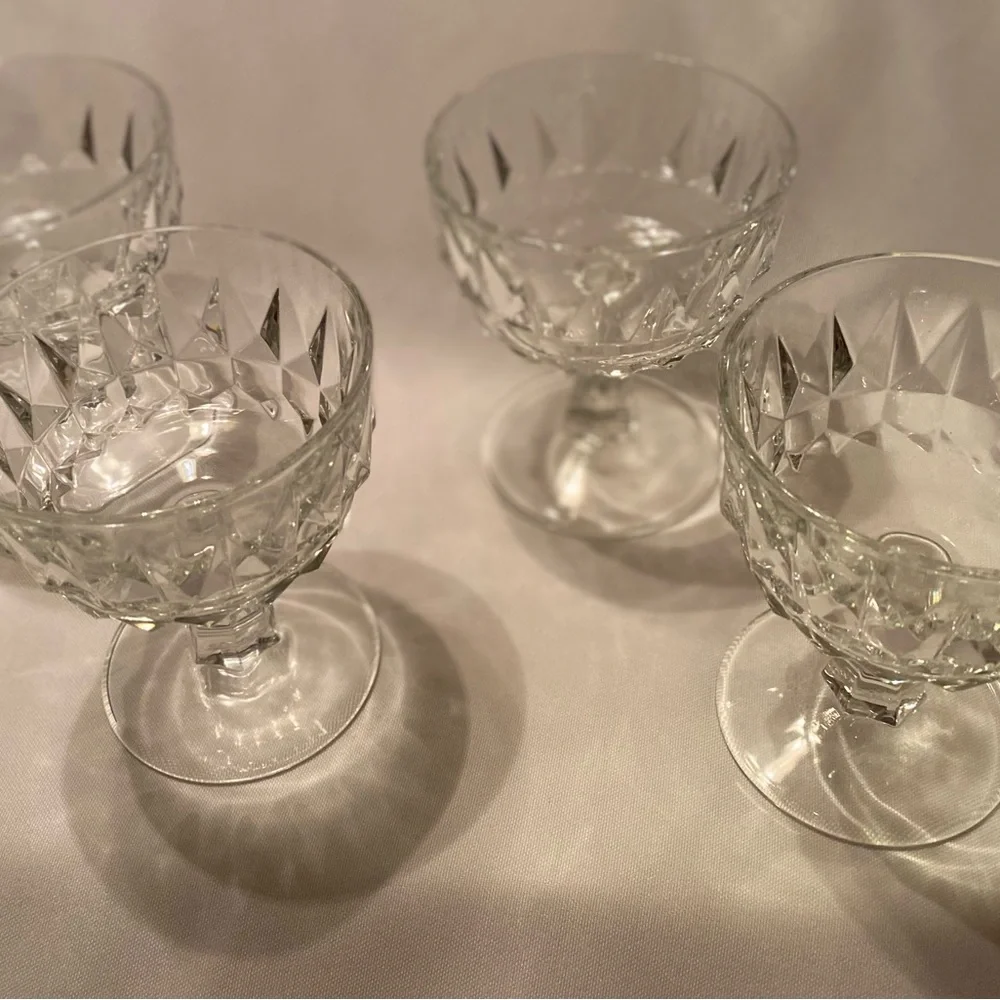 Arcoroc Prestige de France Artic Champagne Sherbet Crystal Glasses